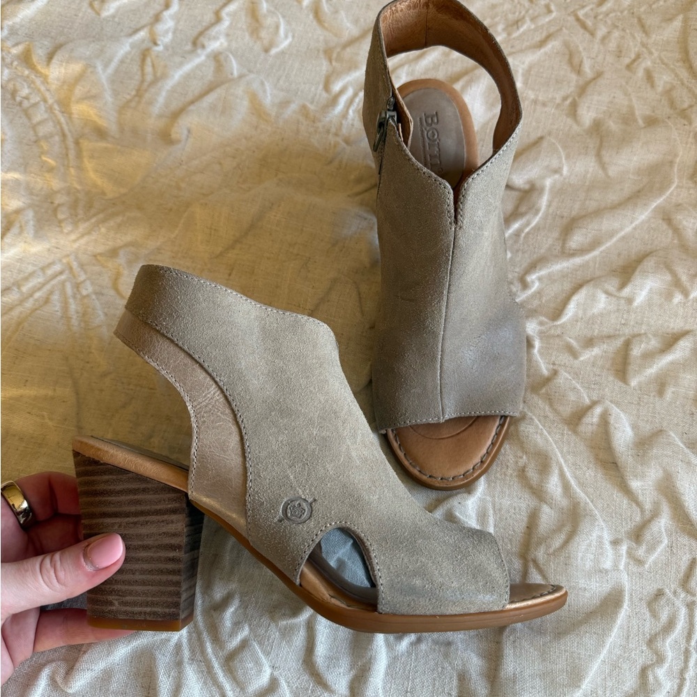 Born Taupe Suede Open-Toe Mule Sandals - Picture 4 of 5